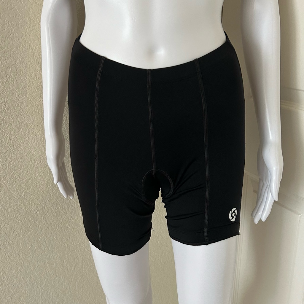 Invista Cool Max Black Padded Cycling Mountain Bike Short Shorts Nylon Lycra S